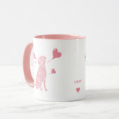 Mug Custom Pastel Pink Labrador Valentine Mug, Name (Devant gauche)
