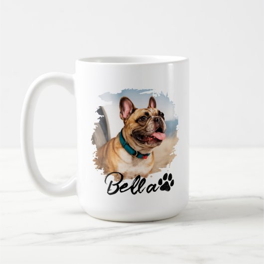 Mug Custom Pet Photo and Name Typography (Gauche)