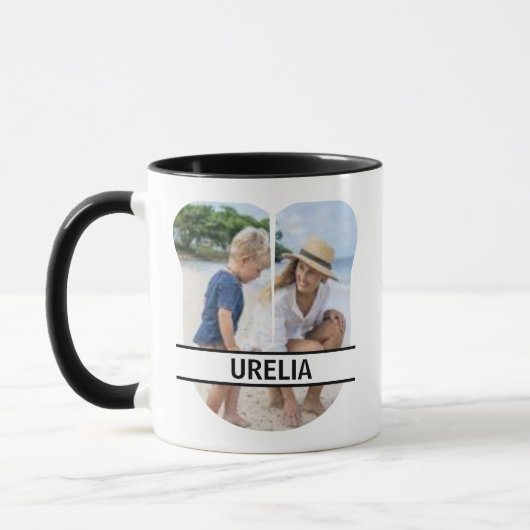Mug Custom Photo and Name Letter 'U' (Gauche)