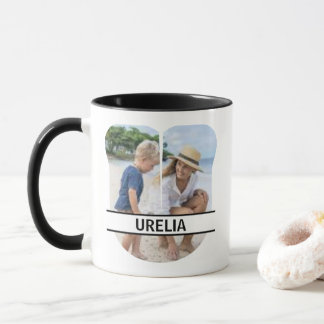 Mug Custom Photo and Name Letter 'U'