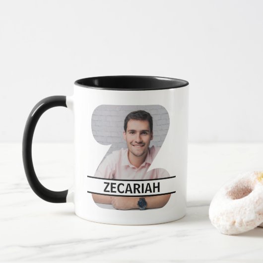 Mug Custom Photo and Name Letter 'Z' (Avec donut)