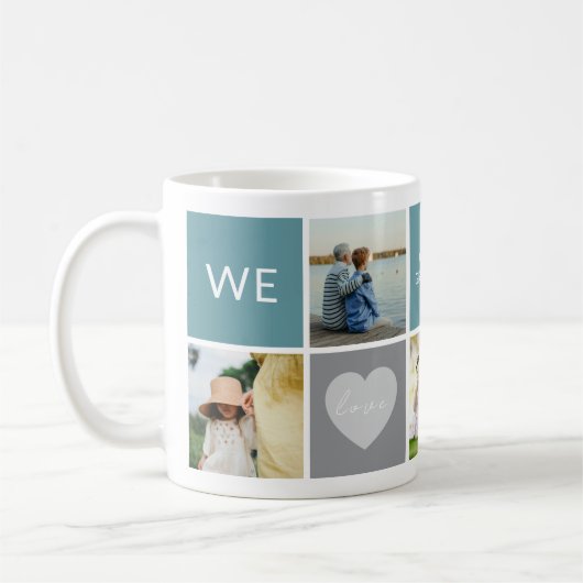 Mug Custom Photo Collage with Sentimental Message (Gauche)