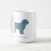 Mug Custom Photo Doodle Mom Personalized Name Teal (Devant gauche)