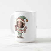 Mug Custom Photo Face Christmas Elf (Devant gauche)