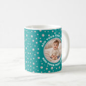 Mug Custom Photo in Pearl Circle on Cyan-Green (Devant droit)