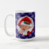 Mug Custom Photo Santa Baby Snowflakes & Blue BKGRD (Gauche)