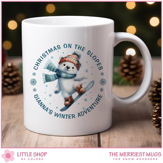 Mug Custom Photo Snowboarding Polar Bear