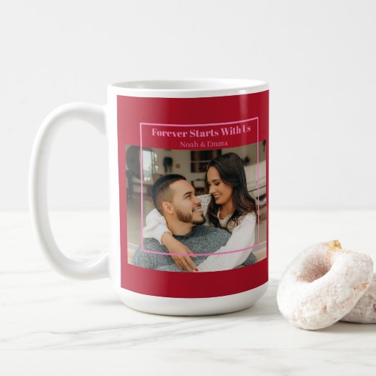 Mug Custom Photo & Text Romantic Gift - Personalized  (Avec donut)
