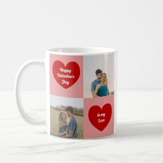 Mug Custom Photos Hearts Graphic Valentine's Day (Gauche)