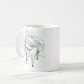 Mug Custom Piano Illustration Art Drawing Music Lovers (Devant gauche)