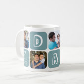 Mug Custom Picture Photo Collage for Dad Gift Green (Devant gauche)