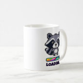 Mug Custom Pixel Raccoon Loading Bar Funny (Devant droit)
