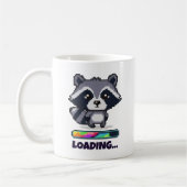 Mug Custom Pixel Raccoon Loading Bar Funny (Gauche)