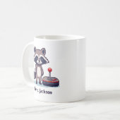 Mug Custom Pixel Raccoon With Joystick (Devant gauche)