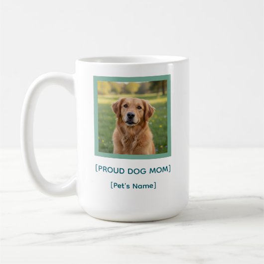 Mug Custom Proud Dog Mom | Pet Photo & Name Keepsake (Gauche)