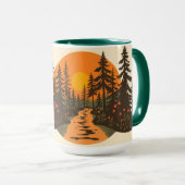 Mug Custom Retro Hiking Club 70s Style Adventure (Devant droit)
