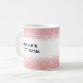 Mug Custom Rose Gold Glitter -Personalized Name (Devant gauche)
