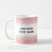 Mug Custom Rose Gold Glitter -Personalized Name (Gauche)