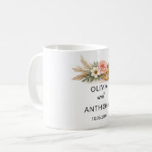 Mug Custom Rustic Boho Floral Wedding Gift Names (Devant gauche)