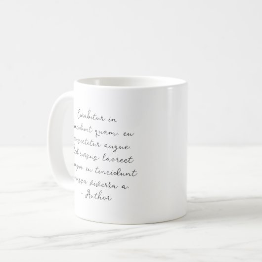 Mug Custom Script quote poem lyric (Devant gauche)