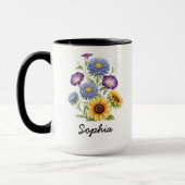 Mug Custom September Birth Flower - Personalized Name (Gauche)
