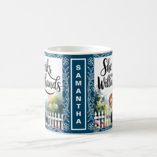 Mug Custom She Works with Willing Hands Christian Don (Centre)