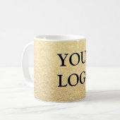 Mug Custom Simple Clean Gold Business Votre logo ici (Devant gauche)