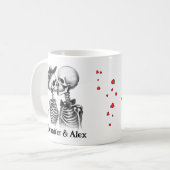 Mug Custom Skeleton Couple Names Personalized (Devant gauche)