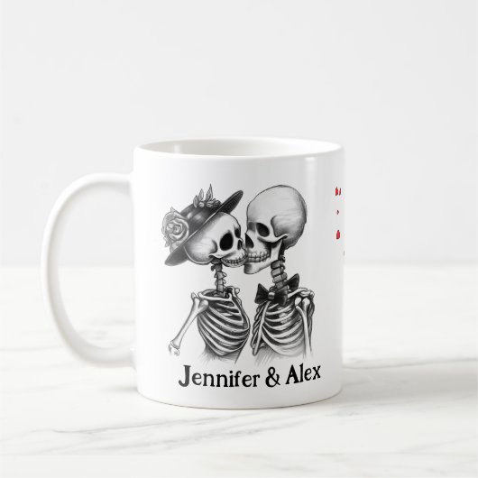 Mug Custom Skeleton Couple Names Personalized (Gauche)