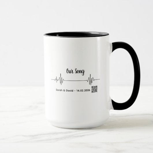 Mug Custom Soundwave Song Code Mug-Personalized Voice  (Droite)