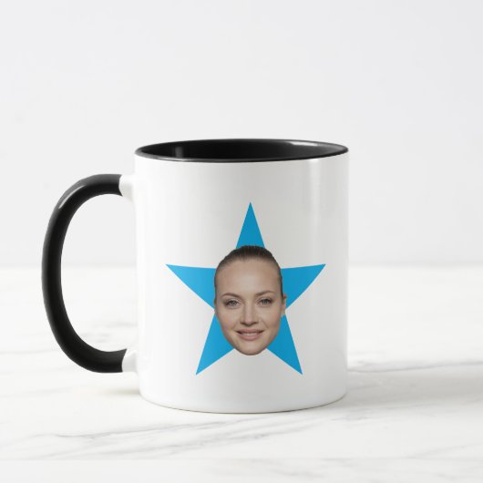 Mug Custom Star Face World's Best Funny Office Cadeau (Gauche)