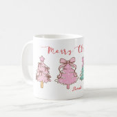 Mug Custom Sweet Aesthetic Girly Hand Drawn Christmas (Devant gauche)