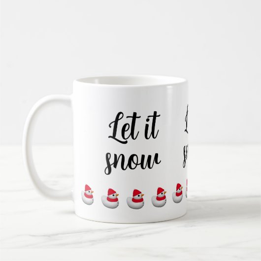 Mug Custom Text Cute Little Snowduck | Snowman winter (Gauche)