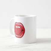 Mug Custom Text Funny Red Lips Cartoon Mouth (Devant gauche)