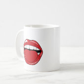 Mug Custom Text Funny Red Lips Cartoon Mouth (Devant gauche)