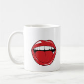 Mug Custom Text Funny Red Lips Cartoon Mouth (Gauche)
