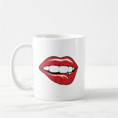 Mug Custom Text Funny Red Lips Cartoon Mouth (Gauche)