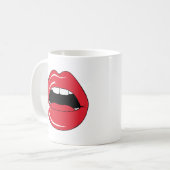 Mug Custom Text Funny Red Lips Cartoon Mouth (Devant gauche)