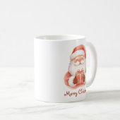 Mug Custom Text Funny Santa Claus With Gift (Devant droit)