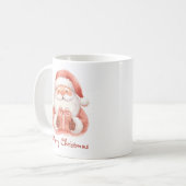 Mug Custom Text Funny Santa Claus With Gift (Devant gauche)