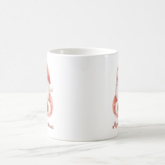 Mug Custom Text Funny Santa Claus With Gift (Centre)