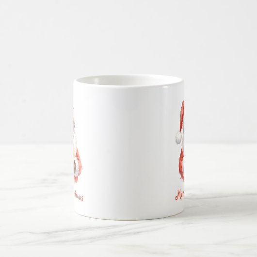 Mug Custom Text Funny Santa Claus With Gift (Centre)