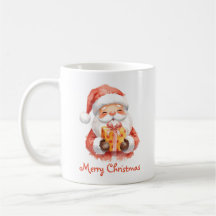 Custom Text Funny Santa Claus With Gift