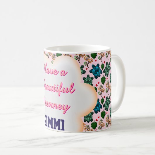 Mug Custom turtle pattern  (Devant droit)