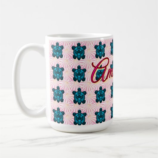 Mug Custom turtle pattern Sherpa Blanket (Gauche)