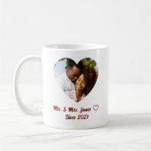 Mug Custom Valentine's Day Mr & Mrs. Photo (Gauche)
