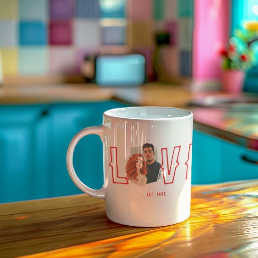 Mug Custom Watercolor Couple Portrait Love