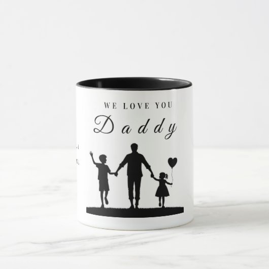 Mug Custom “We Love You Daddy” Silhouette Art (Centre)