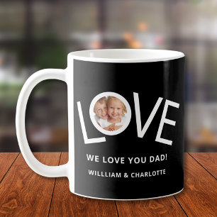 Mug Custom We love You Papa Photo Black