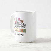 Mug Custom Wildflower Teacher Mug, Graduation Gift (Devant gauche)
